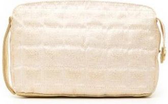 Chanel Pre-owned Canvas Pouch - Dames - Vintage Clutch - Beige - ONE Size - Leer - Vintage
