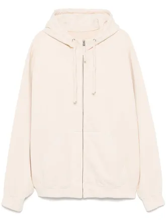 Maison Margiela embroidered logo hoodie - men - Cotton/Cotton - S - Neutrals