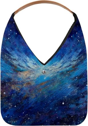 Generic Mystery Mesmerizing Starry Sky Reusable Lightweight Grocery Bags - Foldable Into Compact Pouch, Washable & Sturdy, Multipurpose for Shopping and Trave