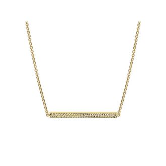 Gold & Honey Womens Diamond Cut Bar Necklace In Gold