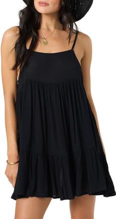 O'Neill Saltwater Rilee Cover-Up Minidress in Black at Nordstrom, Size Xx-Large