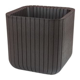 Keter Vaso Keter Cube 39,5x39,5 H, Dise&ntilde;o Moderno Y Efecto Madera