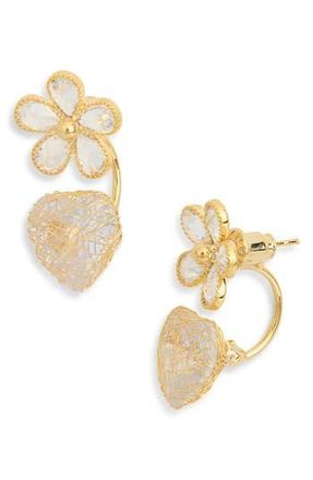 Eye Candy Los Angeles Kiara CZ Jacket Drop Earrings in Gold at Nordstrom Rack