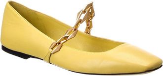 Jimmy Choo London Diamond Tilda Leather Ballerina Flat
