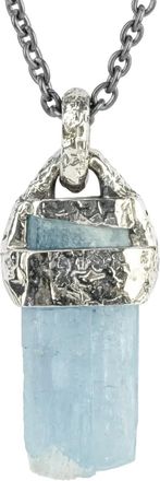 Parts Of Four 10K white gold fused Talisman aquamarine necklace - Silver