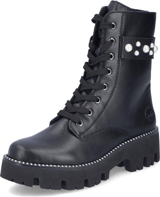 Rieker Damen Combat Boots Y3354, Frauen Stiefeletten,Booties