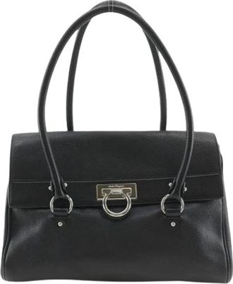 Ferragamo Pre-owned Tote bag - Dames - Vintage Schoudertas - Zwart - ONE Size - Leer - Vintage
