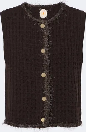 Jardin Des Orangers Waffle-knit wool and cashmere sweater vest