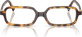 Miu Miu 0mu 11zs Rectangular Tortoiseshell Acetate Eyeglasses