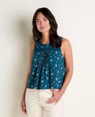 Toad & Co Manzana Pin Tuck Tank in Midnight Print at Nordstrom, Size X-Small