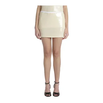 N&deg;21 Short Skirts, female, Yellow, Size: S Sequin Mini Skirt