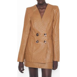 AS by DF Nadine Upcycled Leather Blazer in Amber at Nordstrom, Size X-Small