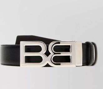 Bally leather reversible belt logo metal buckle
