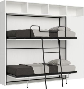 Itamoby Cama doble kando composici&oacute;n fresno blanco i con colchones