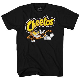 Mad Engine Mens Flamin Hot Cheetos Chester Cheetah Graphic Tee - Retro Streetwear T-Shirt, Black, Large
