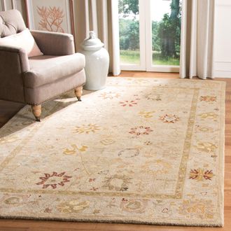Safavieh Anatolia Hand Made Area Rug, Taupe / Beige Traditional Style Non-Shedding