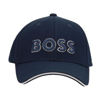 HUGO BOSS Accessoires, Heren, Blauw, ONE Size, Polyester, Gebreide Piqu&eacute; Six-Panel Cap