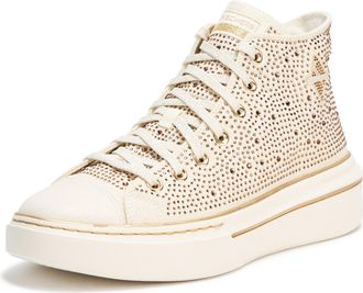 Skechers Womens Cordova Classic-Glitz N Glam Sneaker, Gold, 7.5