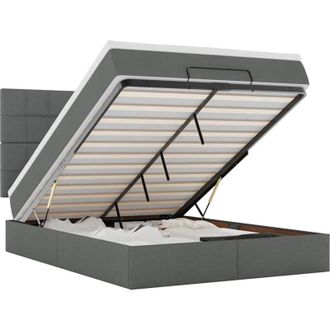 vidaXL Vidaxl - Estructura Cama Otomana Colch&oacute;n Tela Gris Oscuro 140x190cm