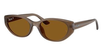 Ray-Ban RB4457D Asian Fit Polarized 677983 Mens Sunglasses Brown Size 55