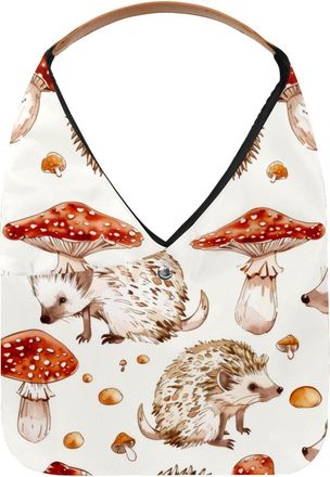 Generic Hedgehog Mushrooms Reusable Lightweight Grocery Bags - Foldable Into Compact Pouch, Washable & Sturdy, Multipurpose for Shopping and Travel
