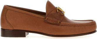 Valentino Garavani VLogo Signature Buffalo Loafer - Heren - Loafers - Bruin - 41 EU - Leer - Schoenen