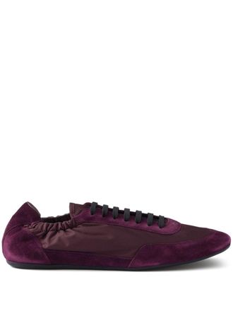 Prada Collapse Re-Nylon suede sneakers - women - Rubber - 39.5 - Purple