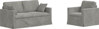 vidaXL Juego De Sof&aacute; 2 Uds. Gris Claro Terciopelo Vidaxl