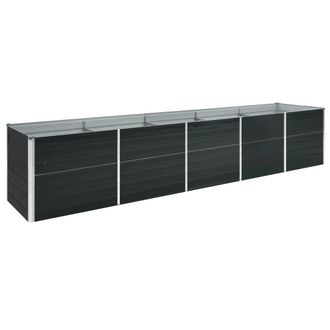 Berkfield Home Garden Raised Bed Galvanised Steel 400x80x77 cm Anthracite in Black | Size: 400 x 80 x 77 cm