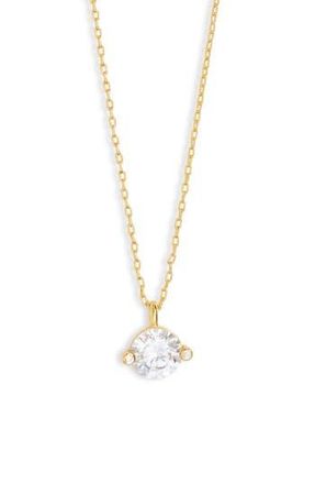 Kate Spade New York duo prong pendant necklace in Clear/gold at Nordstrom Rack
