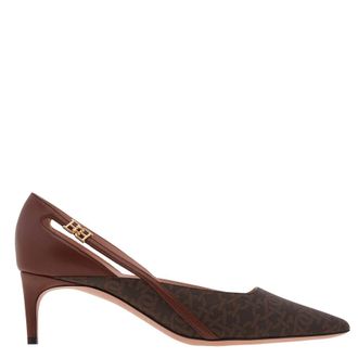 Bally Elsa B Chain Pointed Leather Pumps, Brand Size 40 ( US Size 9.5 )