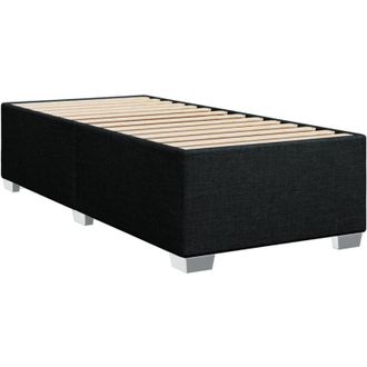 vidaXL Estructura De Cama Sin Colch&oacute;n Tela Negro 90x190 Cm Vidaxl
