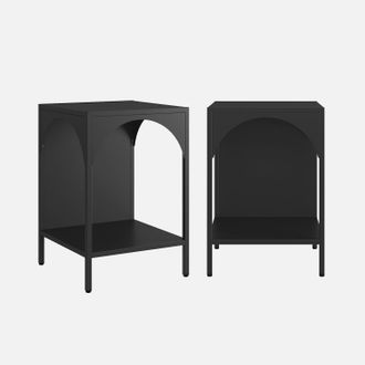 Sweeek Mesita De Noche Industrial De Metal, Set De 2