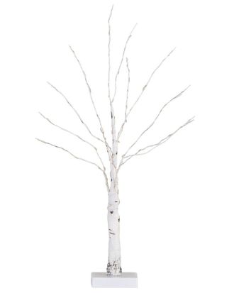 Nearly Natural 2Ft Pre-Lit Artificial White Birch Tree With 60 Warm White Led Lights