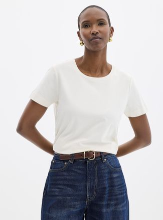 Contemporaine Womens Solid SUPIMA cotton jersey T-shirt