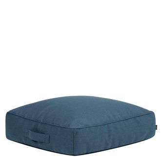 Icon Brand Puf coj&iacute;n de suelo para exterior en olefina impermeable azul denim