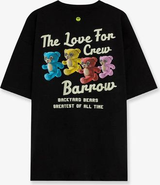 Barrow Mens Cotton T-Shirt With Logo Print Black T-Shirts And Polos