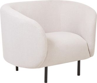 Beliani Sill&oacute;n De Poli&eacute;ster Beige Negro Boucl&eacute; Suave Patas Doradas Retro Glamour Loen