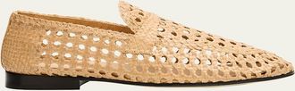 Loro Piana Woven Leather Slip-On Loafers