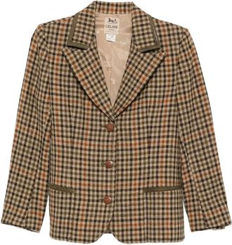 Celine Blazer a quadri anni 70 - Marrone