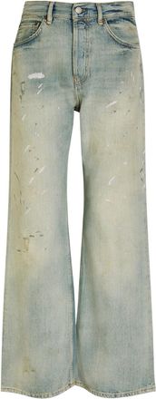 Acne Studios 2021F Paint-splatter Wide-leg Jeans - Light Blue - 27 (W27 / UK8-10 / S)