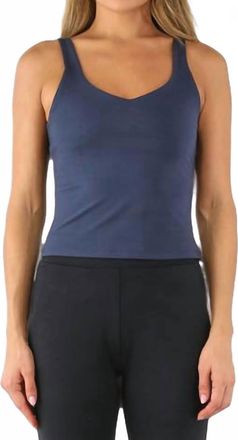 Glyder Sculpt Skimmer Tank Top In Navy