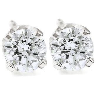 Pompeii3 1/4ct Round Diamond Studs Earrings 14K White Gold