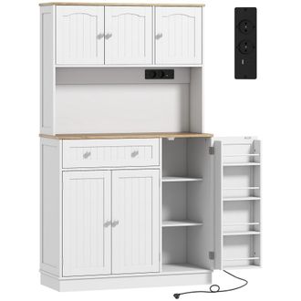 HOMCOM Alacena de cocina 100x40x173 cm blanco