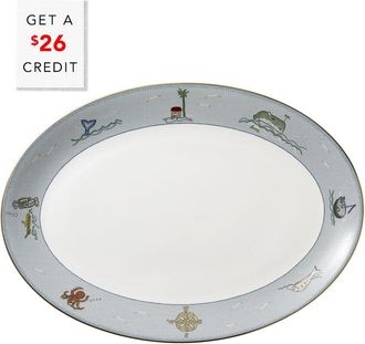 Wedgwood Kit Kemp For Wedgwood Sailors Farewell 14In Oval Platterwith $26 Credit