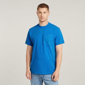 G-Star Washed Pocket T-Shirt - Midden blauw - Heren