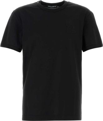 Dolce & Gabbana T-shirt met patchdetail - Heren - T-shirts - Zwart - S - Katoen - Tops
