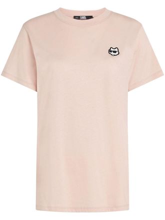 Karl Lagerfeld T-shirt Ikon con applicazione logo - Rosa