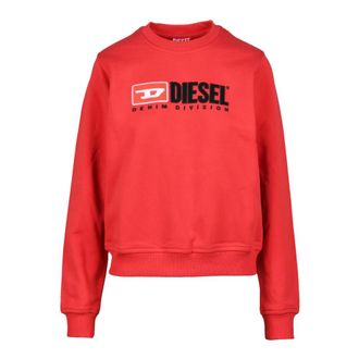 Diesel Katoenen Sweatshirt Model: Felpa - Dames - Sweatshirts - Rood - S - Katoen - Hoodies & sweatvesten