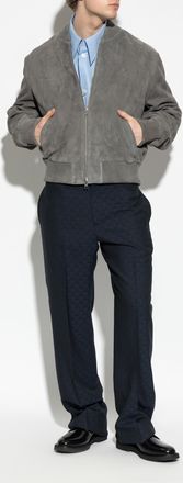 Etro Wool Trousers With Decorative Pattern, Mens, Navy Blue